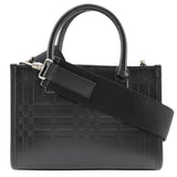 Burberry Handbag Calfskin black 2WAYShoulder Embossed Check Women