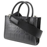 Burberry Handbag Calfskin black 2WAYShoulder Embossed Check Women