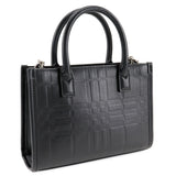 Burberry Handbag Calfskin black 2WAYShoulder Embossed Check Women