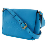 Burberry Shoulder Bag leather Blue Embossed logo Women