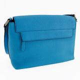 Burberry Shoulder Bag leather Blue Embossed logo Women