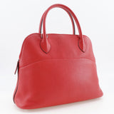 Hermes Handbag Taurillon Clemence Red/Silver Metal Bored 31 Women