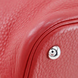 Hermes Handbag Taurillon Clemence Red/Silver Metal Bored 31 Women