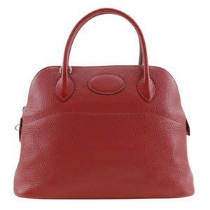 Hermes Handbag Taurillon Clemence Red/Silver Metal Bored 31 Women