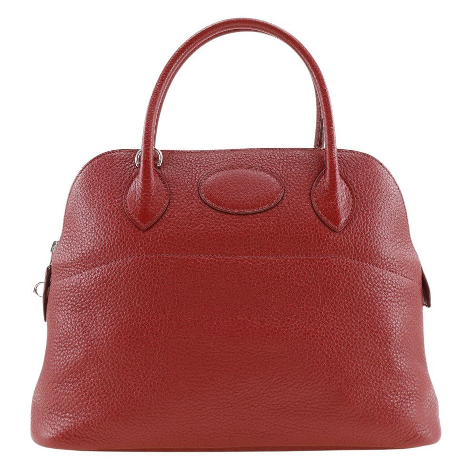 Hermes Handbag Taurillon Clemence Red/Silver Metal Bored 31 Women