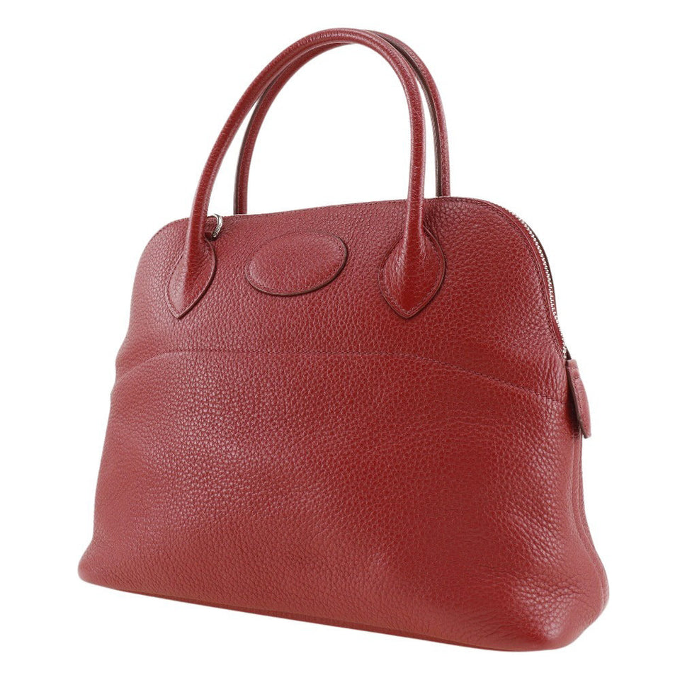 Hermes Handbag Taurillon Clemence Red/Silver Metal Bored 31 Women