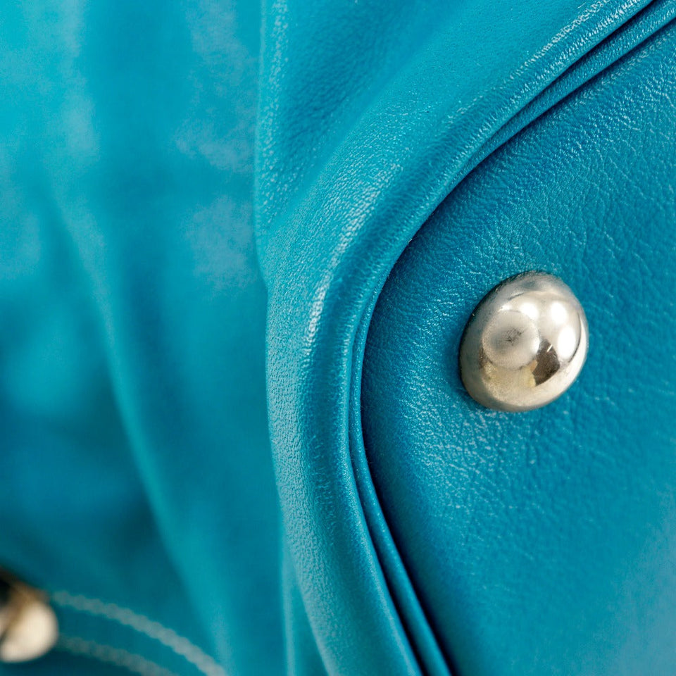 Hermes Boston Duffel bag Sikkim Turquoise/Silver Metal Bolide Relax 45 unisex(Unisex)