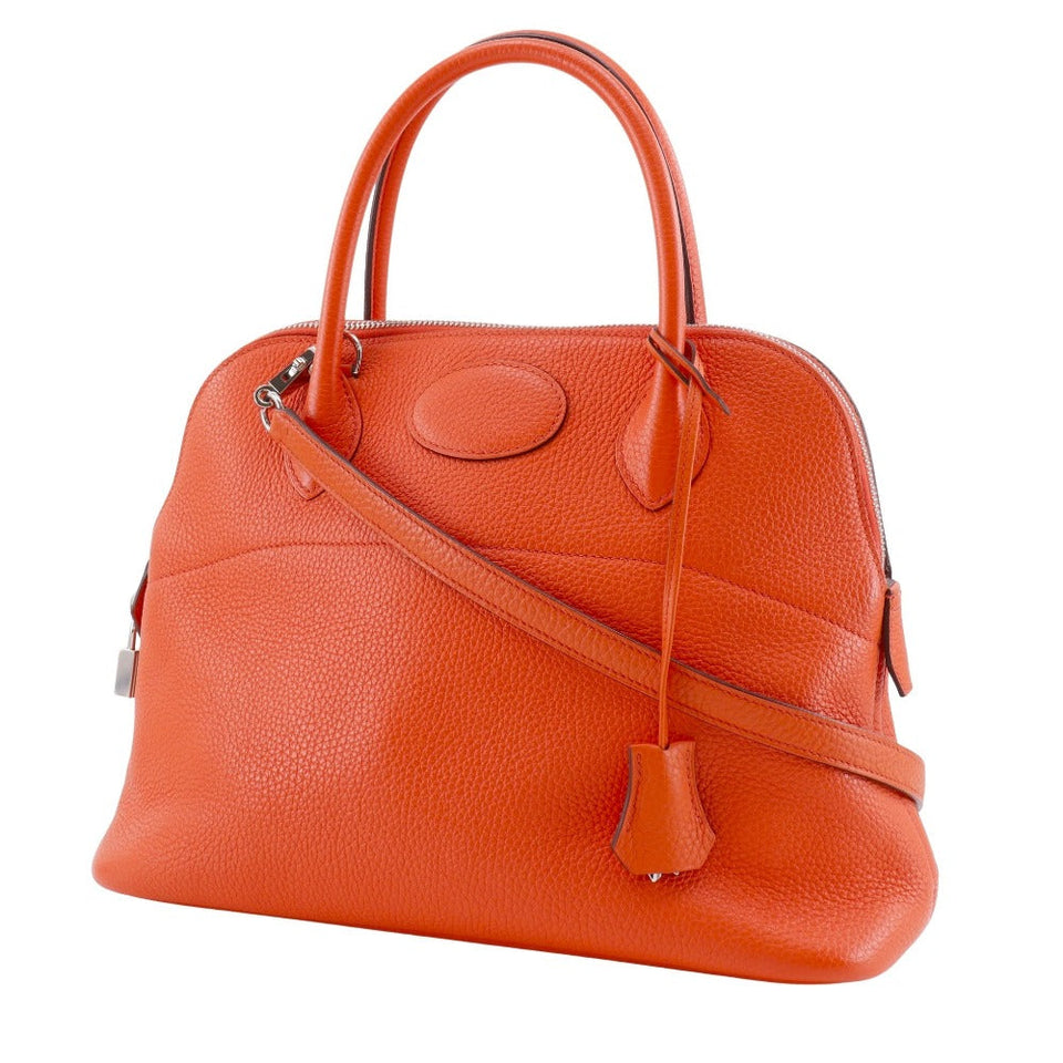 Hermes Handbag Taurillon Clemence Orange 2WAYShoulder Bored 31