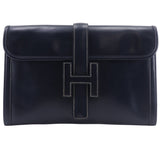 Hermes Clutch bag Box scarf Navy JigePM