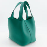 Hermes Handbag Taurillon Clemence Maurice Green Picotan Lock 22 MM