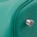 Hermes Handbag Taurillon Clemence Maurice Green Picotan Lock 22 MM