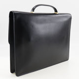 Hermes Business bag Calfskin Black/Gold Metal Briefcase Danube 38 mens