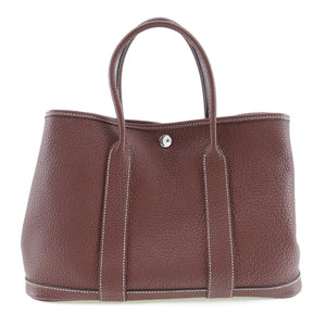 Hermes Handbag Country wine-red Garden party TPM Women