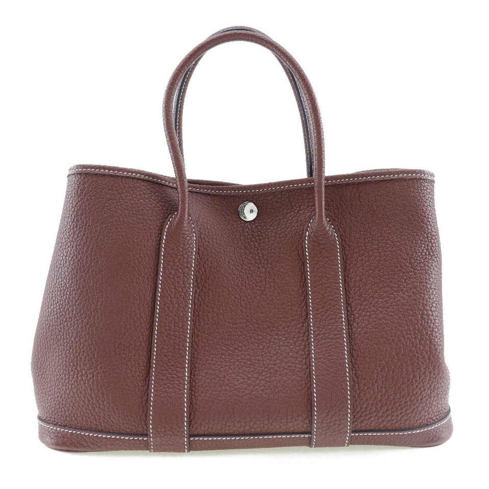 Hermes Handbag Country wine-red Garden party TPM Women