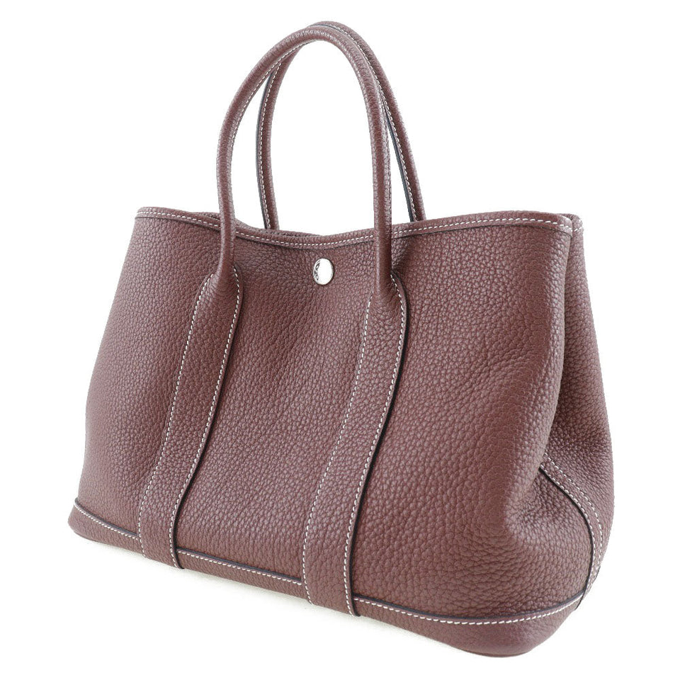 Hermes Handbag Country wine-red Garden party TPM Women