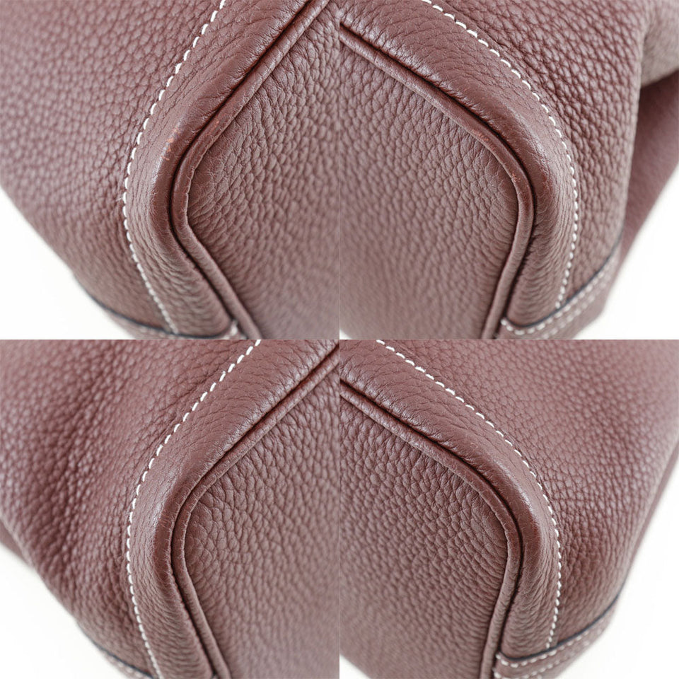 Hermes Handbag Country wine-red Garden party TPM Women