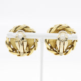 Chanel Coco Mark Earrings Gold Plated Rhinestone