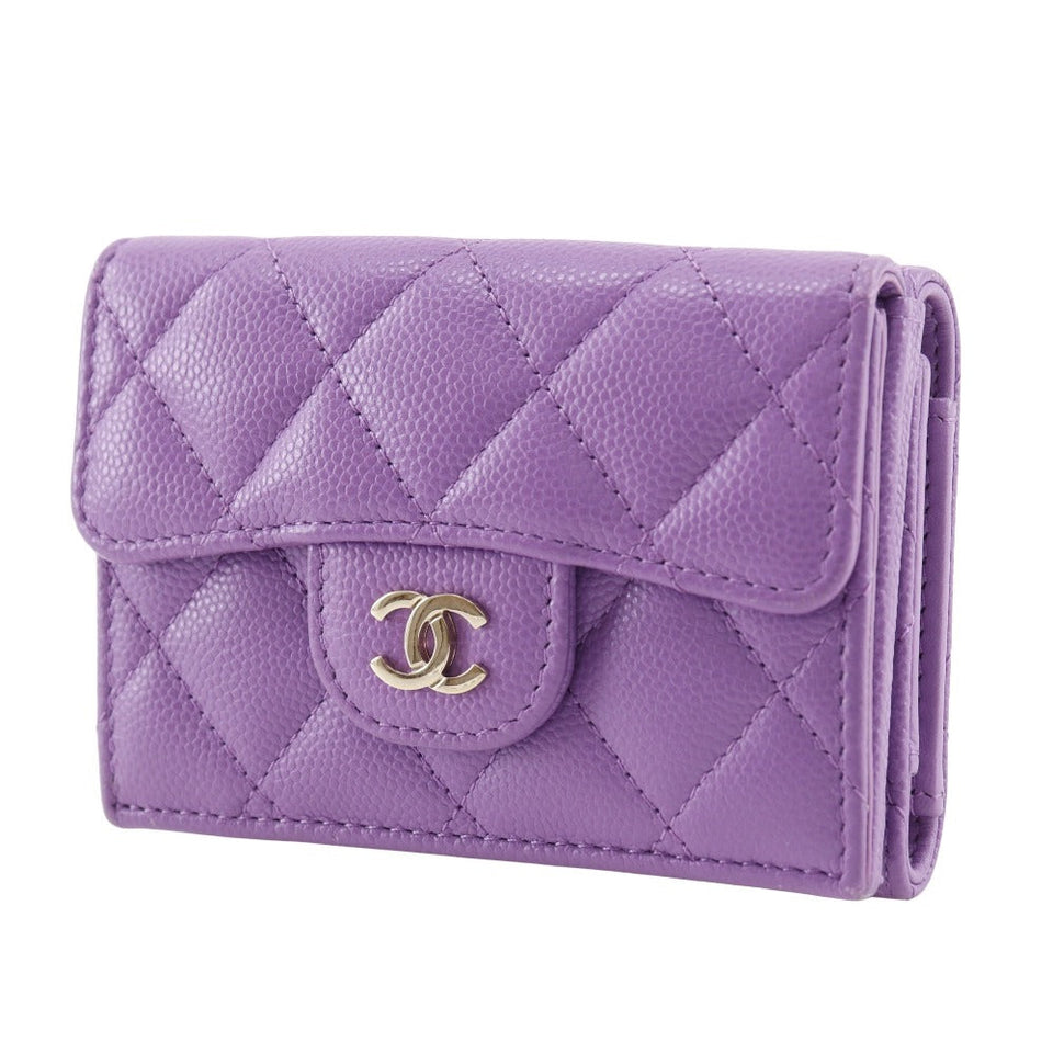 Chanel Matelasse Caviar Skin Compact Wallet