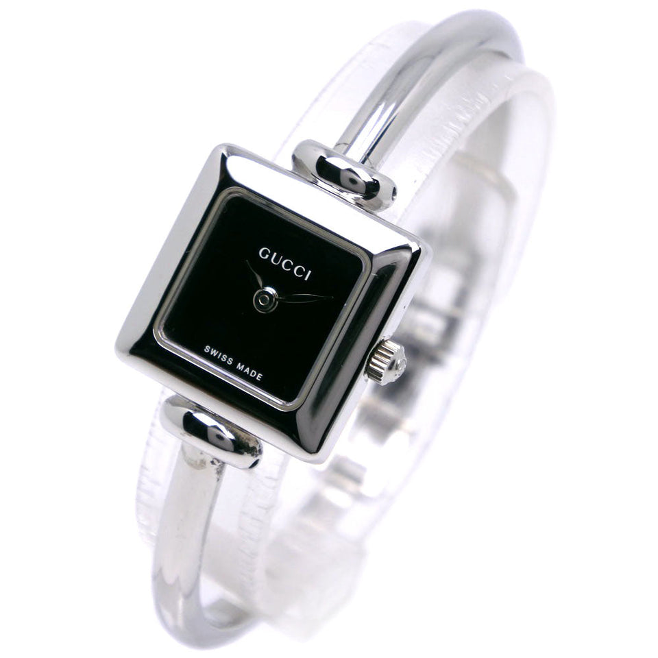 Gucci Watches Quartz 1900L Stainless Steel Silver black dial Women