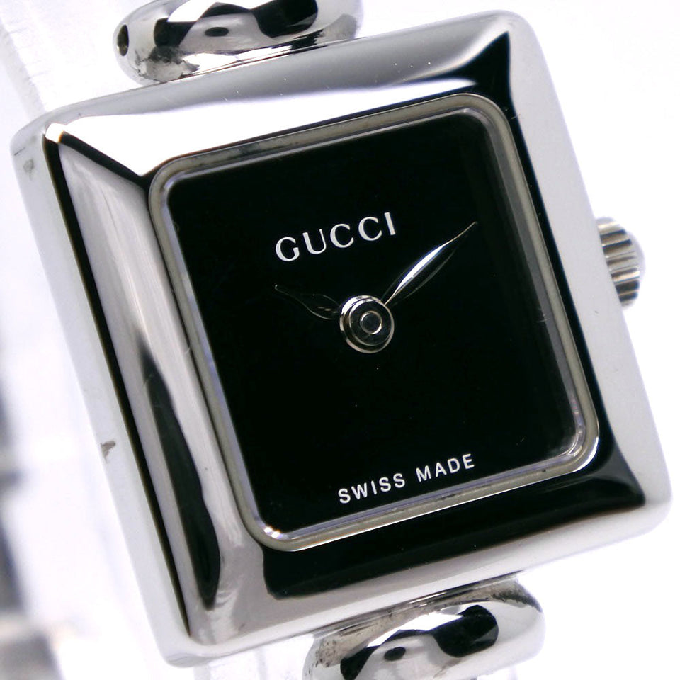 Gucci Watches Quartz 1900L Stainless Steel Silver black dial Women