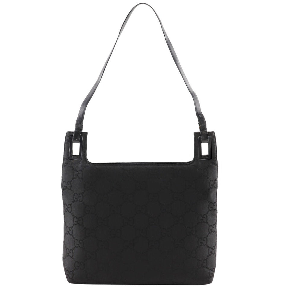 Gucci Shoulder Bag 1998 GG nylon black one belt Women