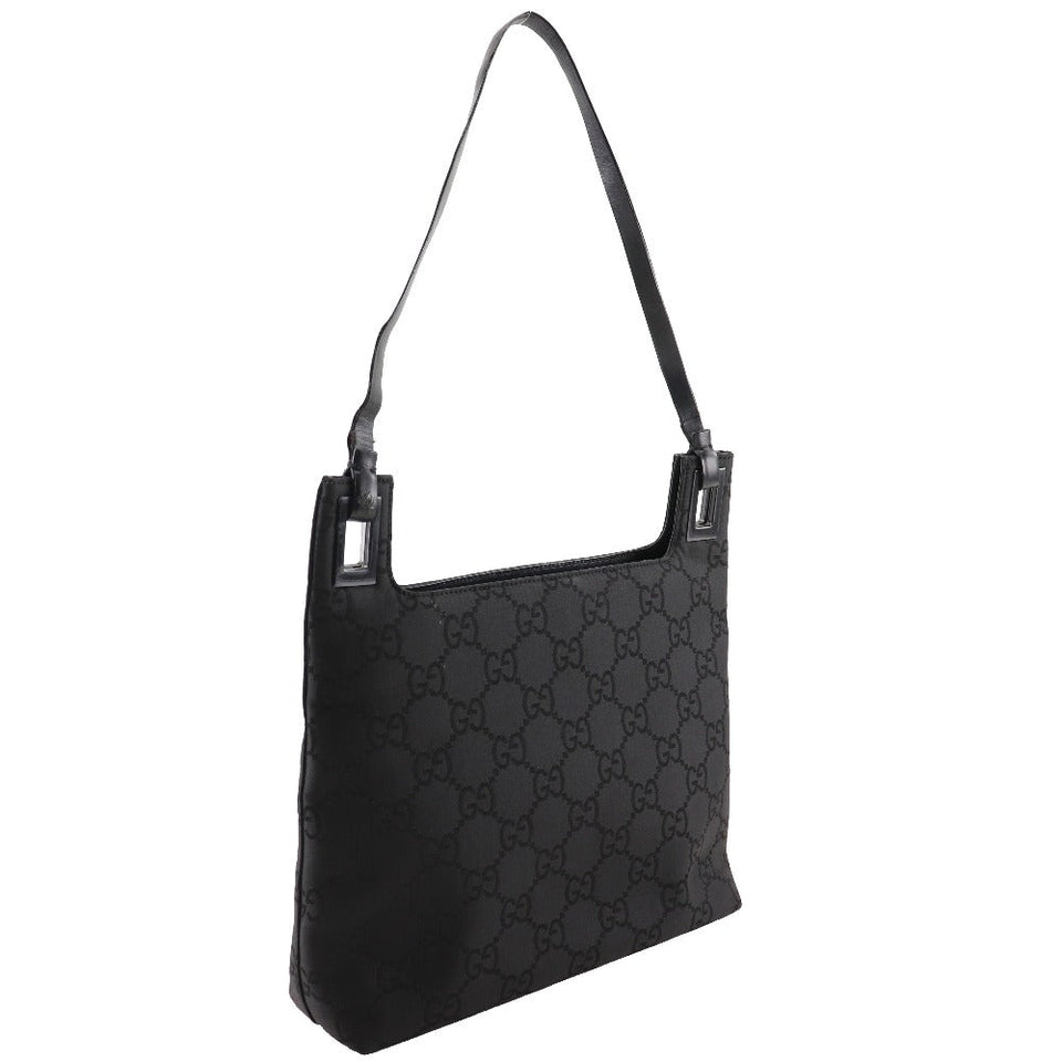 Gucci Shoulder Bag 1998 GG nylon black one belt Women