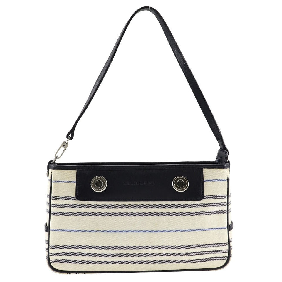 Burberry Shoulder Bag canvas off white one belt Women