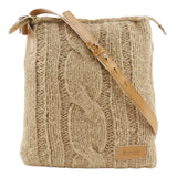 Burberry BLUE LABEL Shoulder Bag wool beige knit Women