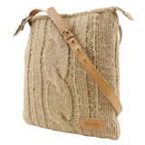 Burberry BLUE LABEL Shoulder Bag wool beige knit Women