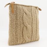 Burberry BLUE LABEL Shoulder Bag wool beige knit Women