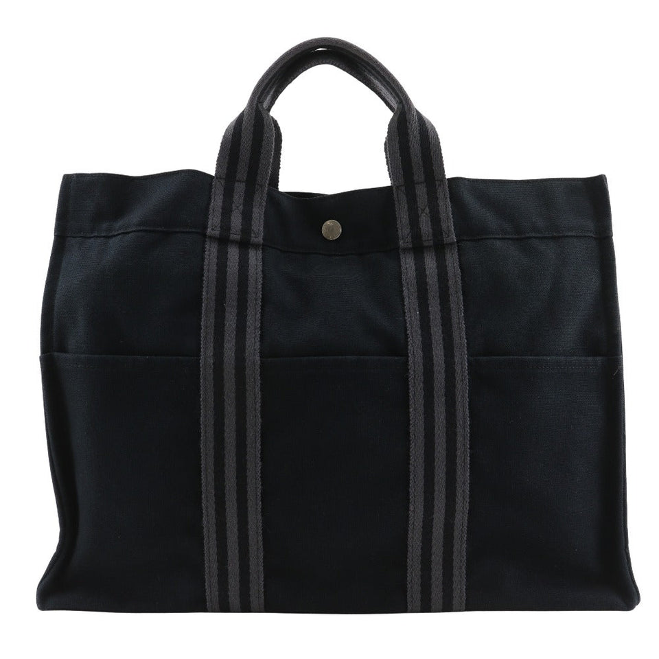 Hermes Handbag cotton black Tote Bag Fool ToeMM