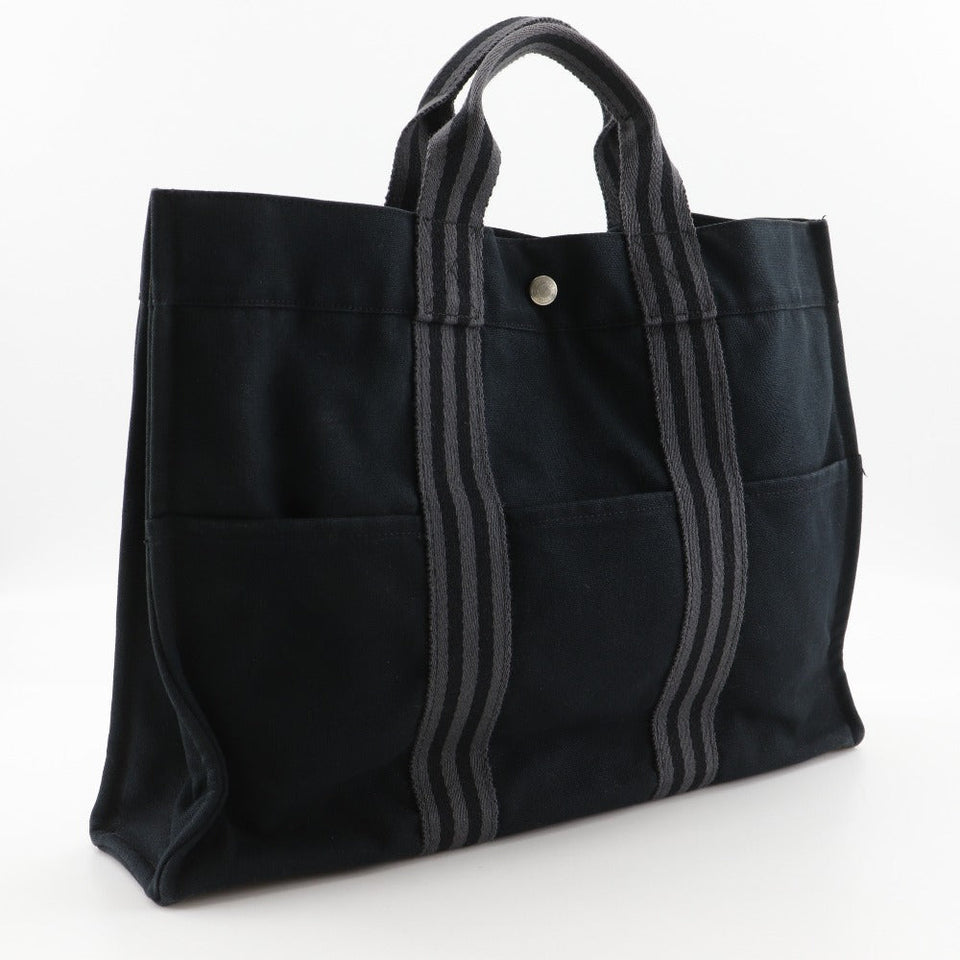 Hermes Handbag cotton black Tote Bag Fool ToeMM
