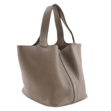 Hermes Handbag Taurillon Clemence Brown Picotan MM