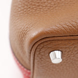 Hermes Handbag Taurillon Clemence White / red By color Picotin Lock Kazak