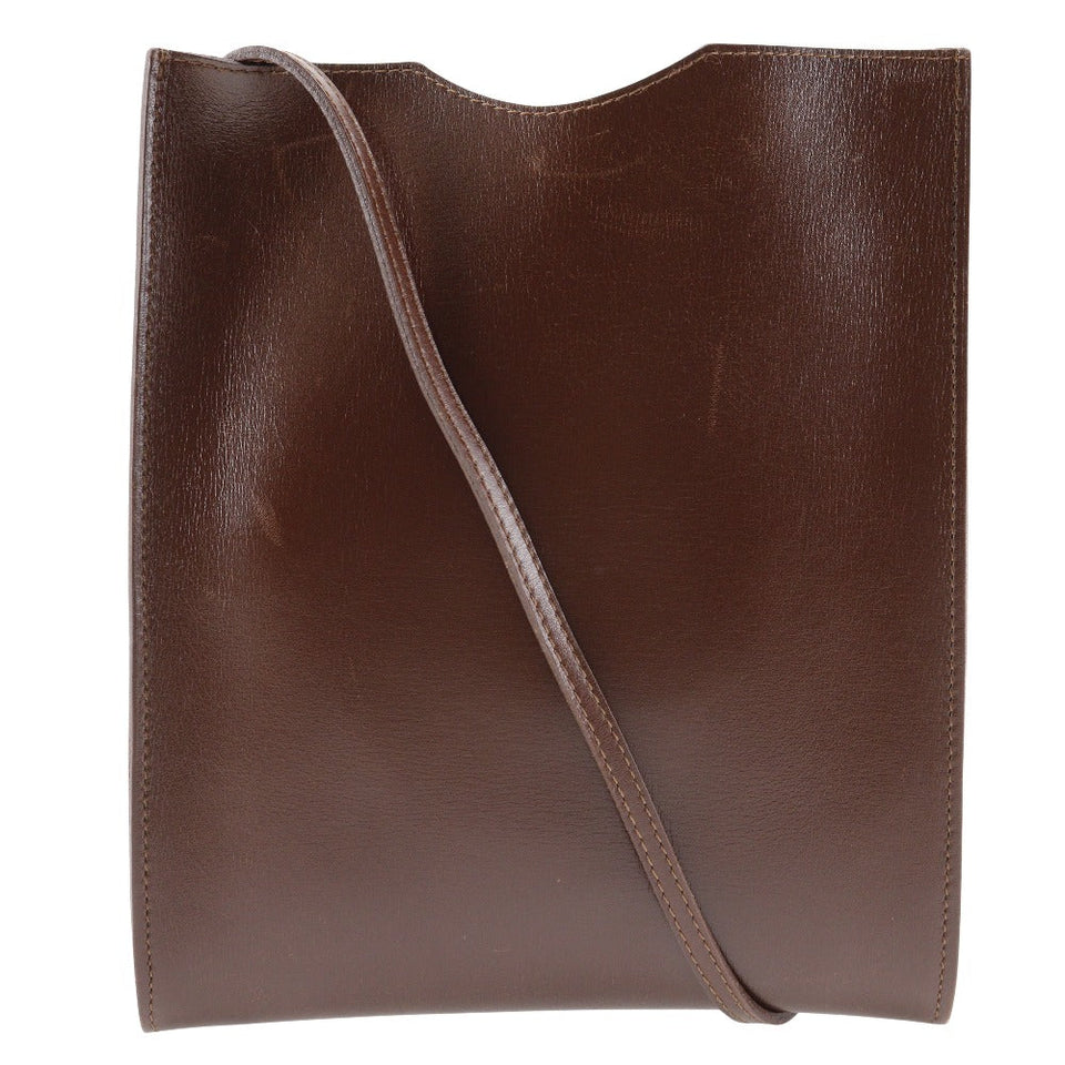 Hermes Shoulder Bag Calfskin Brown Omenitu Women(Unisex)