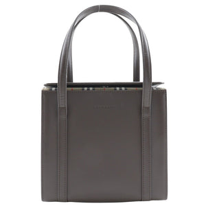 Burberry Handbag Calfskin Brown Nova Check box Women