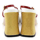 Gucci Sandals 601553 leather White / red GG ribbon Women 37