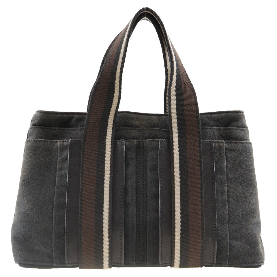 Hermes Tote Bag canvas black Toroca Horizontal PM