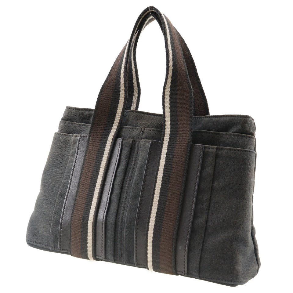 Hermes Tote Bag canvas black Toroca Horizontal PM