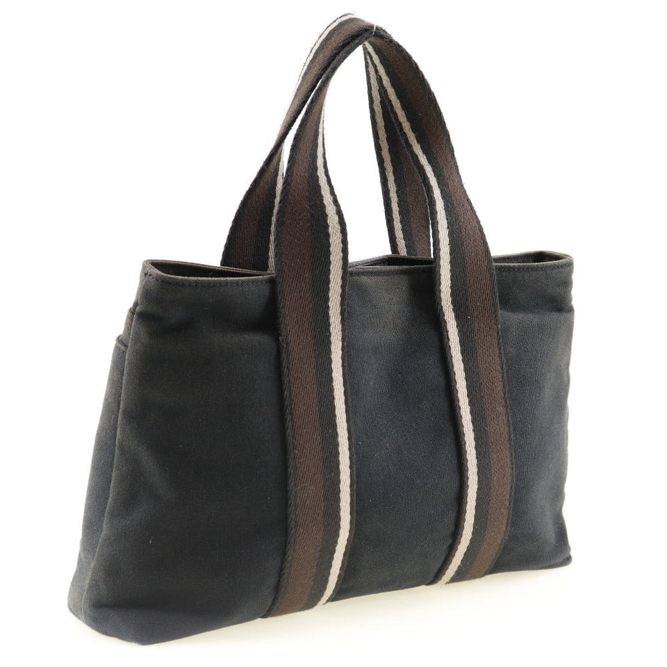 Hermes Tote Bag canvas black Toroca Horizontal PM