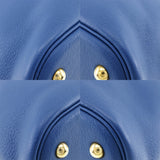 Hermes Handbag G Engraving Taurillon Clemence Blue Bored 37 Women
