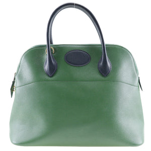 Hermes Handbag Courchevel Green / navy blue By color Bored 35 Women