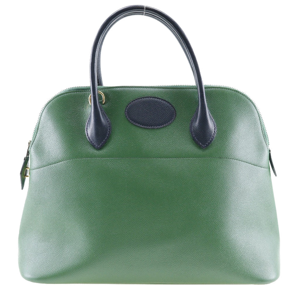 Hermes Handbag Courchevel Green / navy blue By color Bored 35 Women