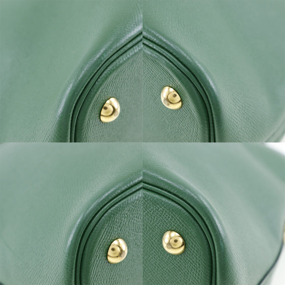 Hermes Handbag Courchevel Green / navy blue By color Bored 35 Women