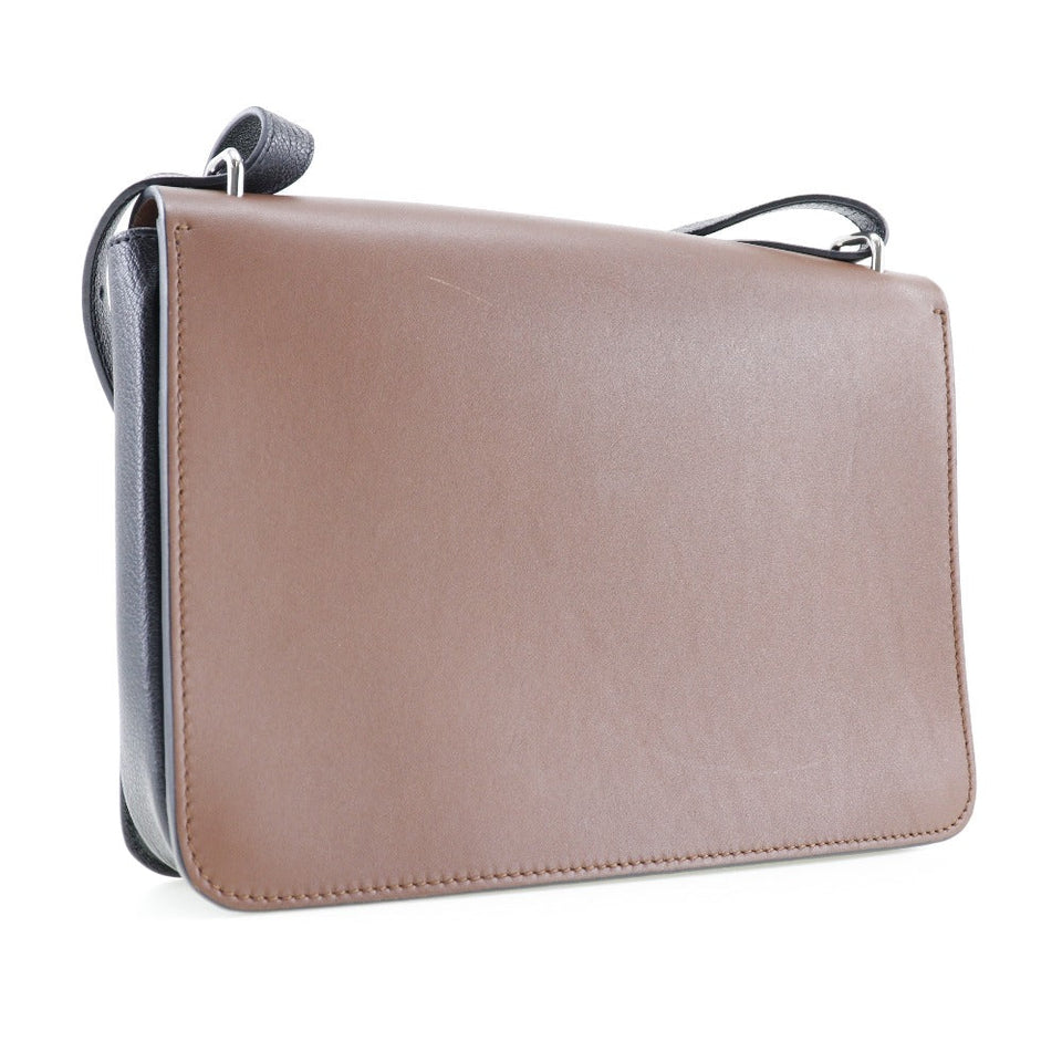 Burberry Shoulder Bag Calfskin Brown, Black By color D ring Women