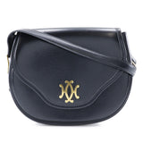 Hermes Shoulder Bag Calfskin Black/Gold Metal Double H Women