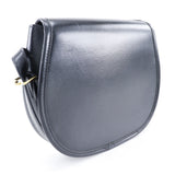 Hermes Shoulder Bag Calfskin Black/Gold Metal Double H Women