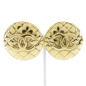 Chanel Coco Mark Earrings Gold Plated Vintage
