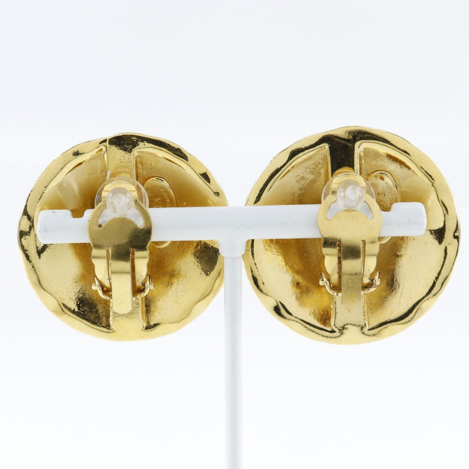 Chanel Coco Mark Earrings Gold Plated Vintage