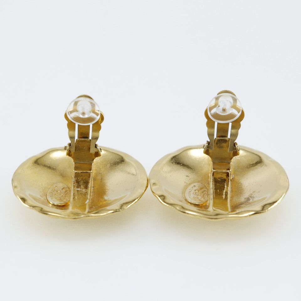 Chanel Coco Mark Earrings Gold Plated Vintage